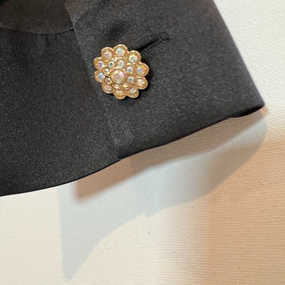 Silk fancy black blouse size S. New - Picture 5 of 6